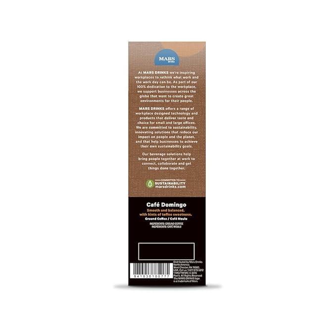 PEET'S COFFEE Café Domingo Single Serve Freshpack for MARS DRINKS FLAVIA Brewer 18 Packets
