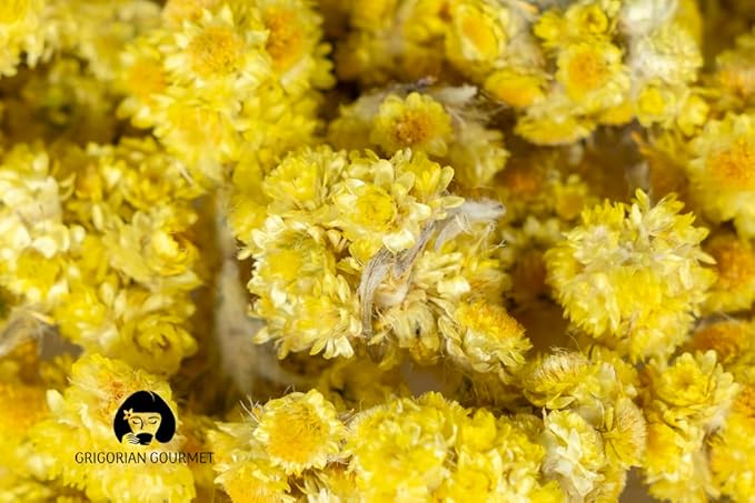 Immortelle (Helichrysum Pallasii) 7 OZ (200g) Dried Flowers with Stems Loose Herbal Tea | Wild-Harvested from the Mountains of Armenia | All-natural