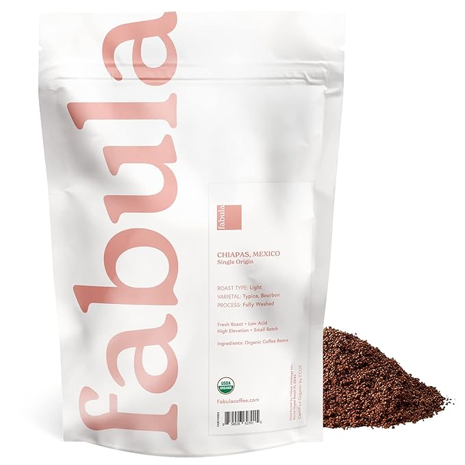 Fabula Organic Coffee Freshly Grounded - Medium and Light Roast - 2 Bag Bundle