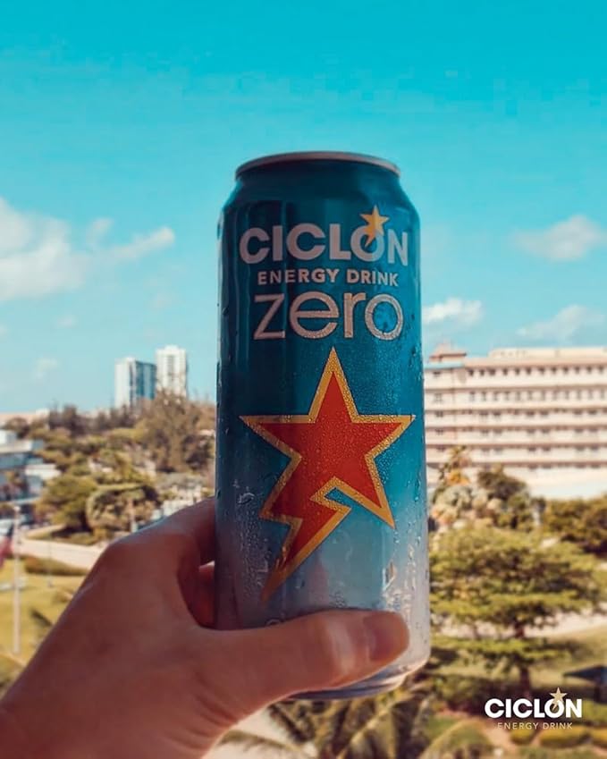 Ciclon Energy Drink Zero Original No Calories No Sugar No Carbs 24 Cans (10 Fl Oz)
