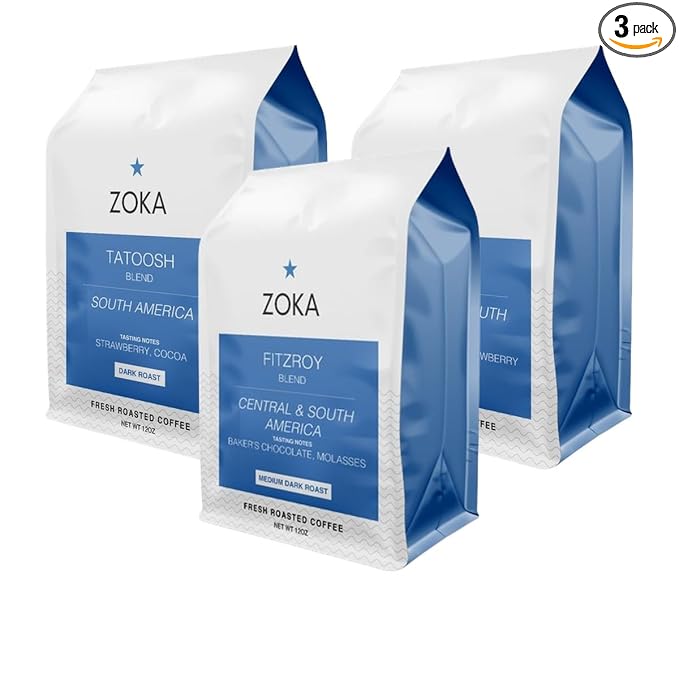 Bean Box Sampler - Roasted by Zoka 3-Pack Whole Bean Coffee Gourmet Coffee