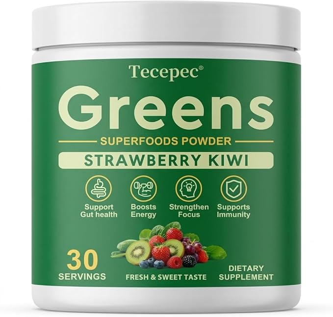 Super Greens Powder Superfood Greens Juice Drink Mix with Spirulina Chlorella Adaptogens &amp Fiber Digestive Enzymes Pre + Probiotics Supplement for Women &amp Men Bloating &amp Gut Health 3