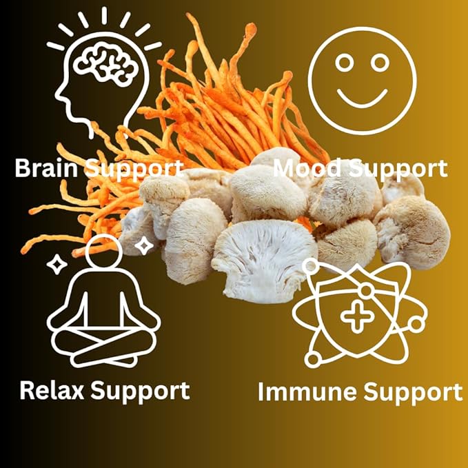 Morning Routine Mushroom Tincture High Potency Double Extracted 60 Daily Doses Lion's Mane and Cordyceps