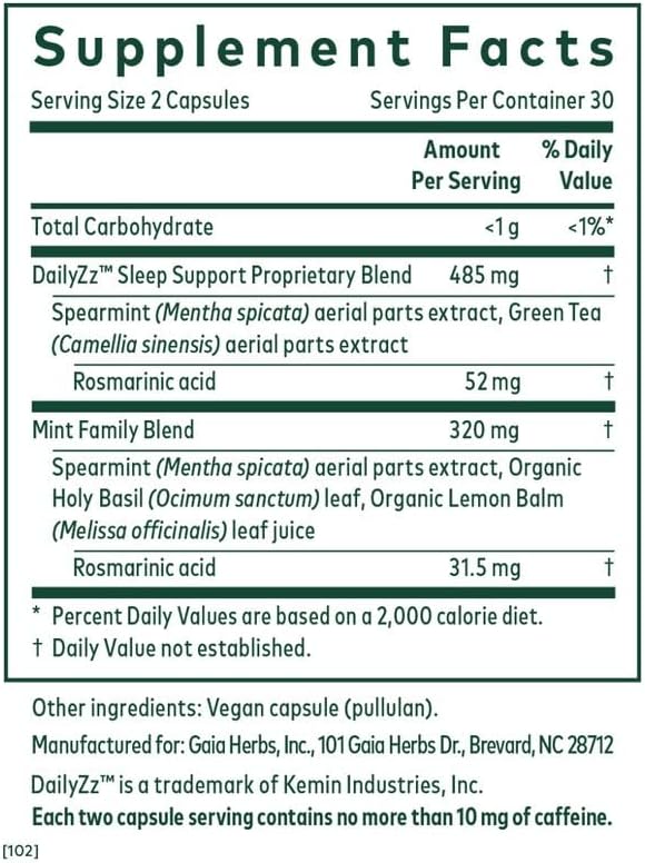 GAIA HERBS PRO Sleep Maintenance - Adrenal Health &amp Sleep Support* &amp PRO Somni-Mint Rosmarinic Complex - Sleep Health &amp Relaxation Support Supplement* - Bundle (Pack of 2)