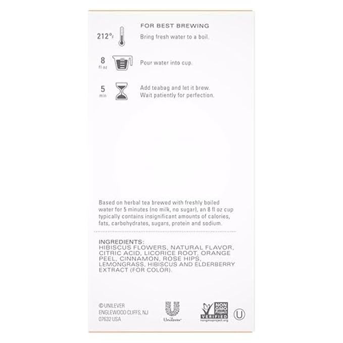 TAZO Passion Herbal Tea Bags Iced or Hot Caffeine-Free 120 Total Tea Bags (20ct - Pack of 12)