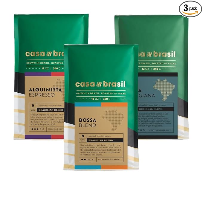 Bean Box Sampler - Roasted by Casa Brasil s 3-Pack Whole Bean Coffee Gourmet Coffee
