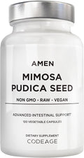Amen Organic Mimosa Pudica Seeds Capsules 2 Month Supply Vegan Mimosa Pudica Seed Plant Supplement - Mimosine Sensitive Plant Pills - Fat Soluble Dietary Supplement - Non-GMO &amp Vegan - 120 Capsu