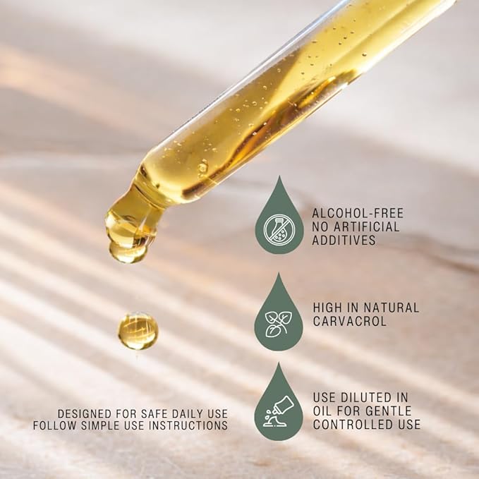Essential Organic Oil of Oregano-100% Pure Undiluted Greek Oregano Oil with Carvacrol - Over 86% Non-GMO Extra Strength Oregano Oil Organic Liquid Drops 1 FL.OZ/30ml