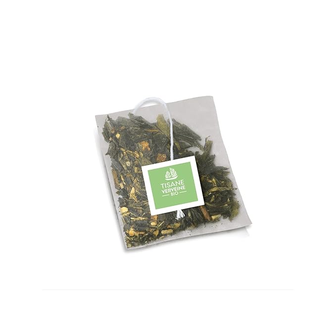 La Route des Comptoirs Organic Verbena (Verveine) Herbal Tea 40 individually wrapped Tea Sachets per box nylon-free tea sachets.