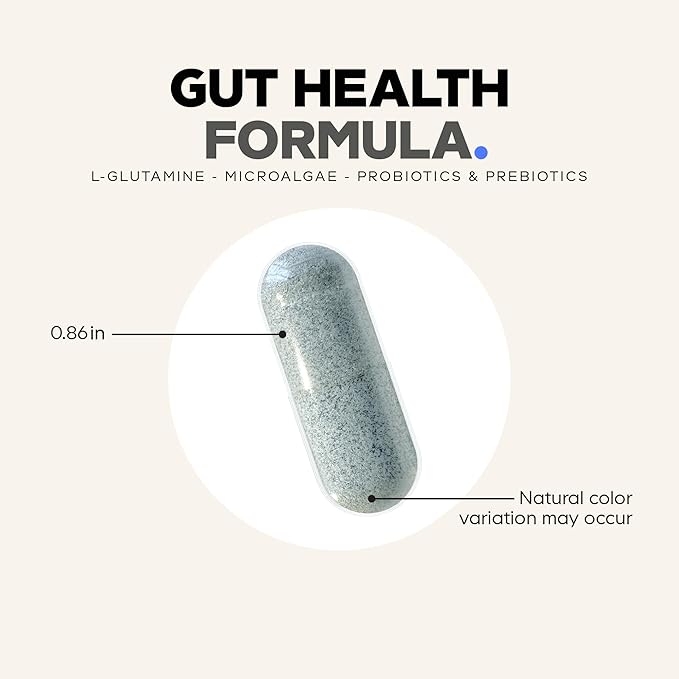 Codeage Gut Health Supplements Vegan Formula - L Glutamine Zinc Turkey Tail Mushroom Powder Tonic Mushroom Maitake Micro Algae Mineral Licorice Root DGL - Probiotics Prebiotics - 180 Capsules