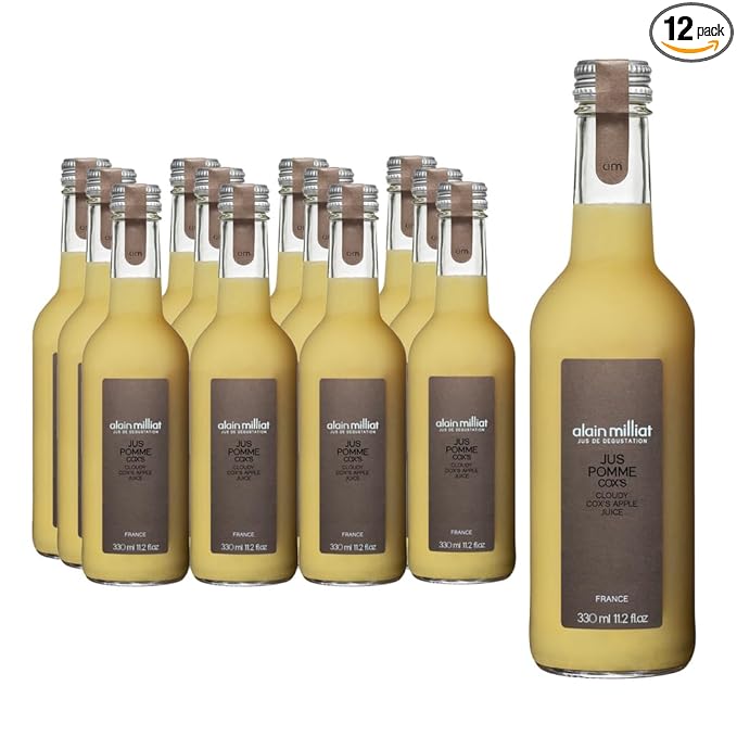 Alain Milliat Cloudy Cox Apple Juice 11.2 Fl Oz (Case of 12 330ml Glass Bottles) | Imported from France
