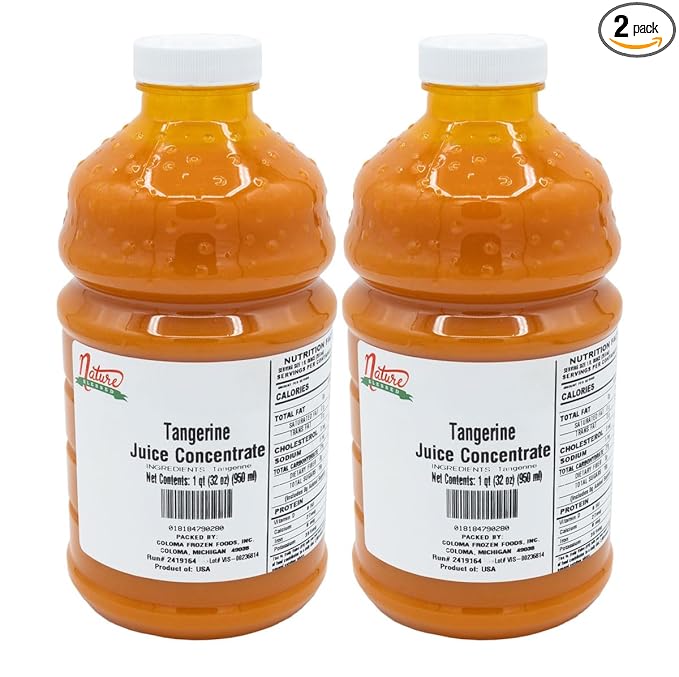 Nature Blessed 100% Pure Tangerine Juice Concentrate - 2 Quarts (2/32 fl oz bottles) Applications: Home Wine Making Brewing Mead Distilling Hard Cider Smoothies Making Jelly
