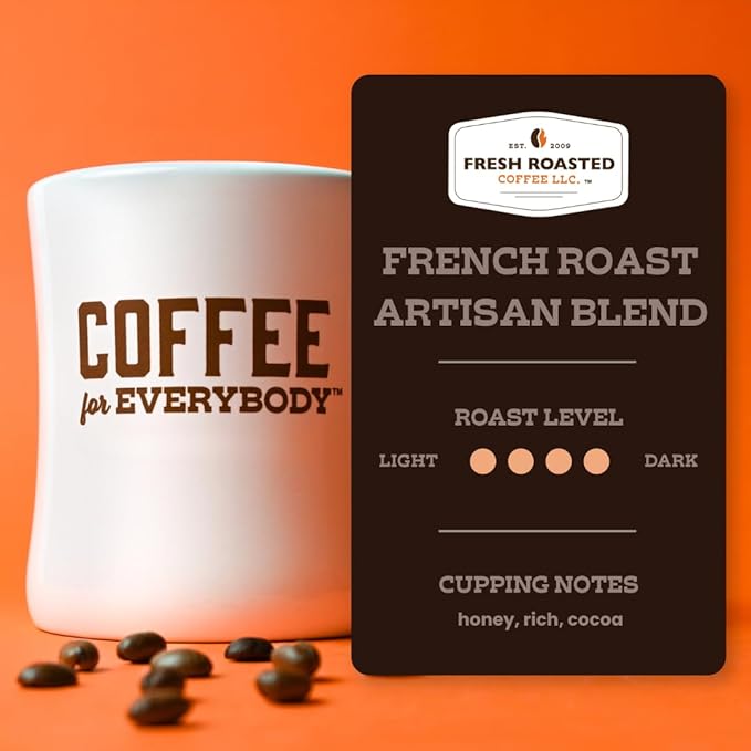 Fresh Roasted Coffee French Roast 5 lb (80 oz) Dark Kosher Whole Bean