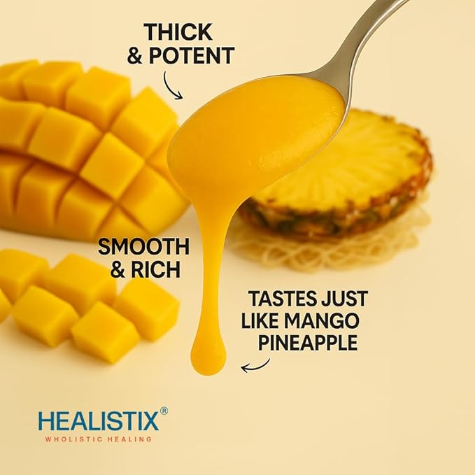 Healistix Pineapple Mango Sea Moss Gel [16 Oz] - Exquisitely Crafted from Seamoss Wildcrafted in The Pristine Waters of St Lucia A Natural Delight Sea Vegetable in Glass Jar