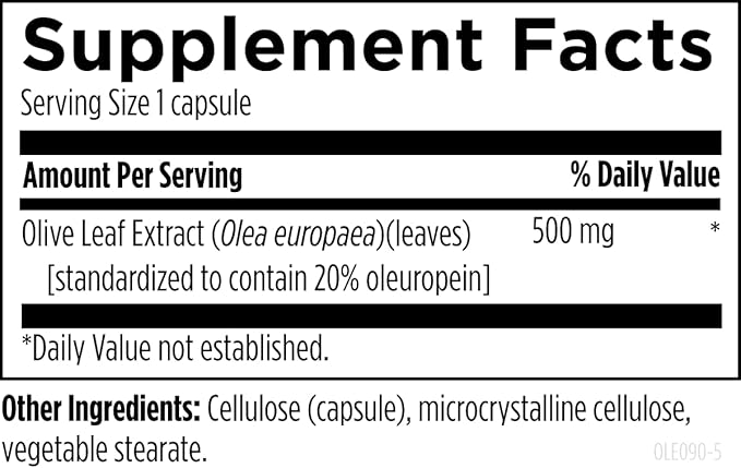 Designs for Health Olive Leaf Extract Capsules - 500mg Leaves Extract Supplement Standardized to 20% Oleuropein - Supports Microbial Balance + Immune Health Non-GMO + Vegetarian (90 Capsules)
