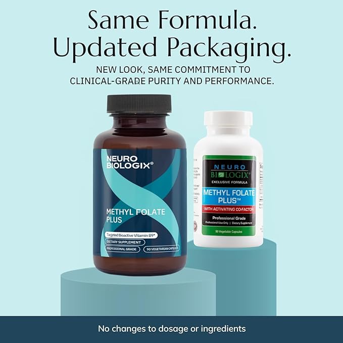 Neurobiologix Methyl Folate Plus Advanced Blend of L-5 Methylfolate Folinic Acid &amp B Vitamins Supports Healthy Methylation Brain &amp Heart Function for Men &amp Women Gluten Free 90 Capsu