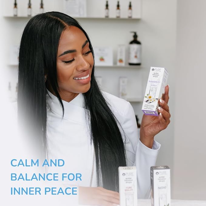 Pure Inventions Tranquility - Supports Relaxation - Vanilla and Chamomile - Water Infusion Drops - No Sugar Calories or Artificial Sweeteners - 60 servings - 2oz