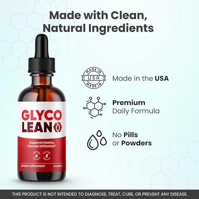 (2 Pack) Glyco Lean Drops - Official GlycoLean Advanced Liquid Supplement Drop Premium Formula - Maximum Strength All Natural Vitamins Support for Overall Health &amp Wellness 2 Bottles for 2 Month