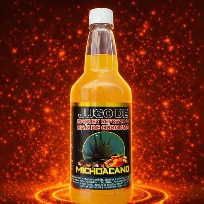 Maguey Juice - Jugo De Maguey Michoacano con Raíz de Cúrcuma Tarasco 1 Litro 33.3Fl Oz 100% Natural Beverage