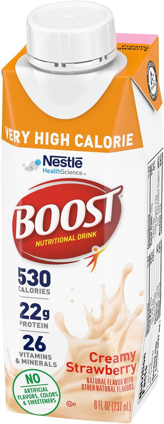 Boost Very High Calorie Strawberry Nutritional Drink – 22g Protein &amp Very High Calorie Chocolate Nutritional Drink – 22g Protein 530 Nutrient Rich Calories 8 Fl Oz (Pack of 24)