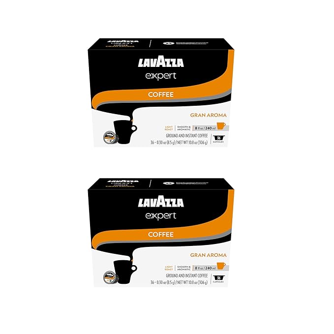 Lavazza Expert Gran Aroma Coffee Capsules Light Roast 100% Arabica Compatible with Lavazza Classy Plus Machine (72 Capsules)