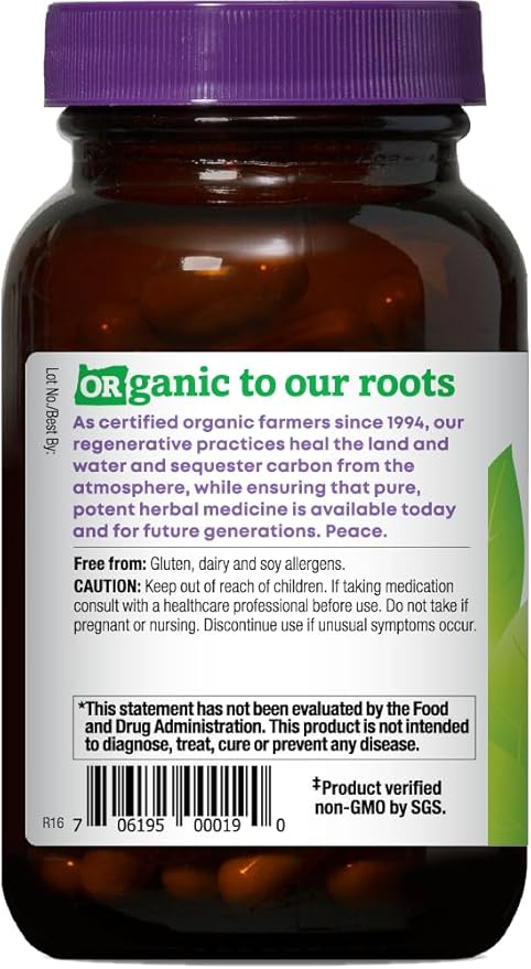 Oregon's Wild Harvest Certified Organic Milk Thistle USDA Certified Organic Herbal Supplement 90 Count
