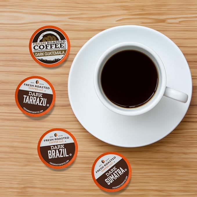 Fresh Roasted Coffee Dark Roast Variety Pack K-Cup Compatible 96 Pods