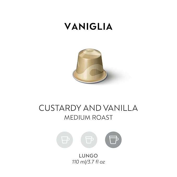 Nespresso Capsules Original Line Vaniglia Medium Roast Espresso Coffee 50 Count Espresso Coffee Pods