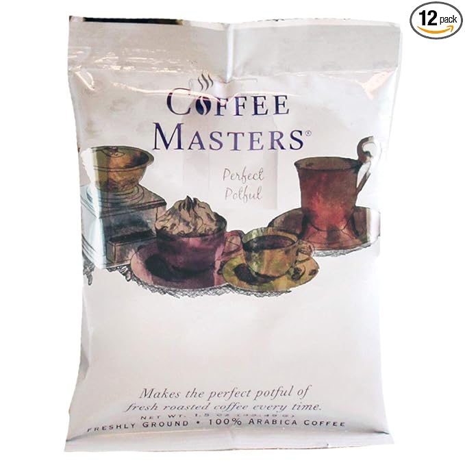 Coffee Masters Perfect Potful Butter Pecan Ground Coffee 1.5-Ounce Packets (Pack of 12)
