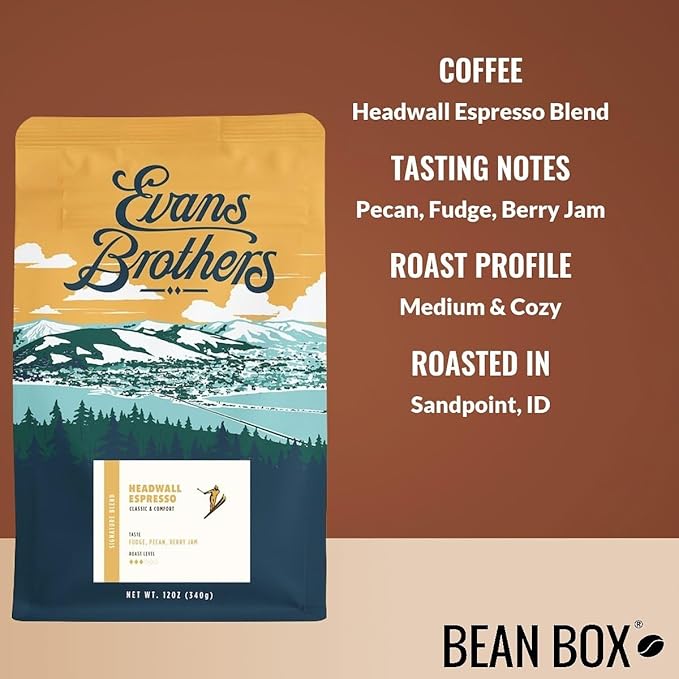Headwall Espresso Blend - Roasted by Evans Brothers Coffee - Whole Bean Coffee - 12 Ounce Bag