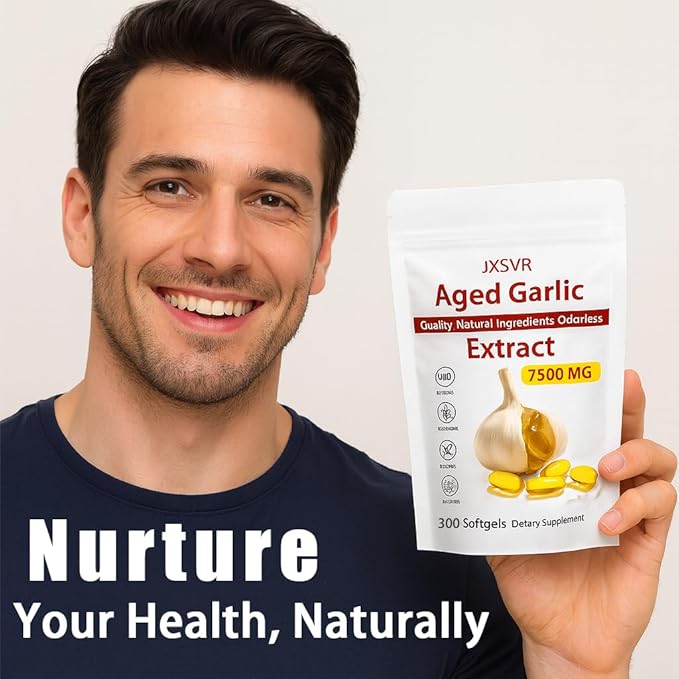 Aged Garlic Extract 300 Softgels 7500mg Odorless | Heart &amp Immune Antioxidant Supplements Vegetarian All-Natural Non-GMO (1)