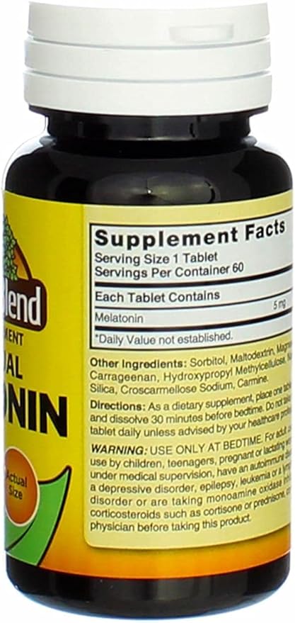 Melatonin 5 mg Sublingual Tablets 60 CT (PACK OF 2)