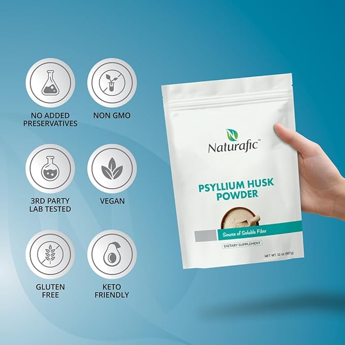 Psyllium Husk Powder Unflavored – Digestive Fiber Supplement for Bowel Regularity &amp Gut Health – Non-GMO Gluten-Free Vegan Keto Friendly – 32oz