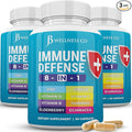 Immune Support 8 in 1 Capsules - Zinc Supplement Vitamin D3 Vitamin C and Elderberry - Immune Booster Supplement with Echinacea Ginger Root and Turmeric - [3-Pack 180 Count]