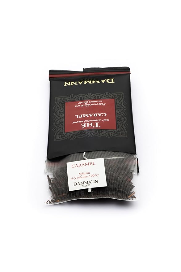 Dammann Freres Sachets Caramel Toffee Flavored Tea Bags Premium Gourmet French Tea Individually Wrapped 24 Count (Single Pack)