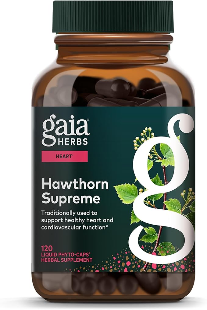 Gaia Herbs Hawthorn Supreme - Hawthorn Berry Supplement - with Herbs Traditionally Used to Support Heart Health* - 120 Vegan Liquid Phyto-Caps (120 Servings)