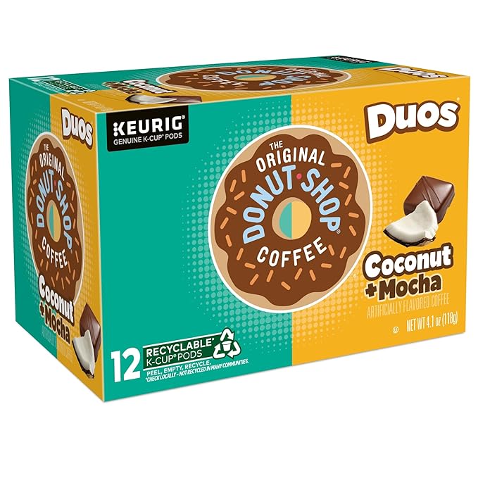 The Original Donut Shop Duos Coconut + Mocha Keurig Single-Serve K-Cup Pods Medium Roast Coffee 72 Count