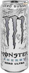 Monster Energy Ultra Zero Sugar Energy Drinks 16 ounce cans (Ultra Zero 12 Cans)