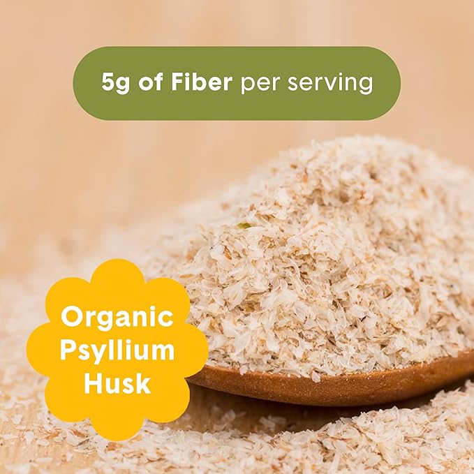 Bellway Super Fiber Powder + Fruit Sugar Free Organic Psyllium Husk Powder Fiber Supplement for Regularity Bloating Relief &amp Digestive Health Plant-Based Pineapple Passion Fruit (50 Servings)