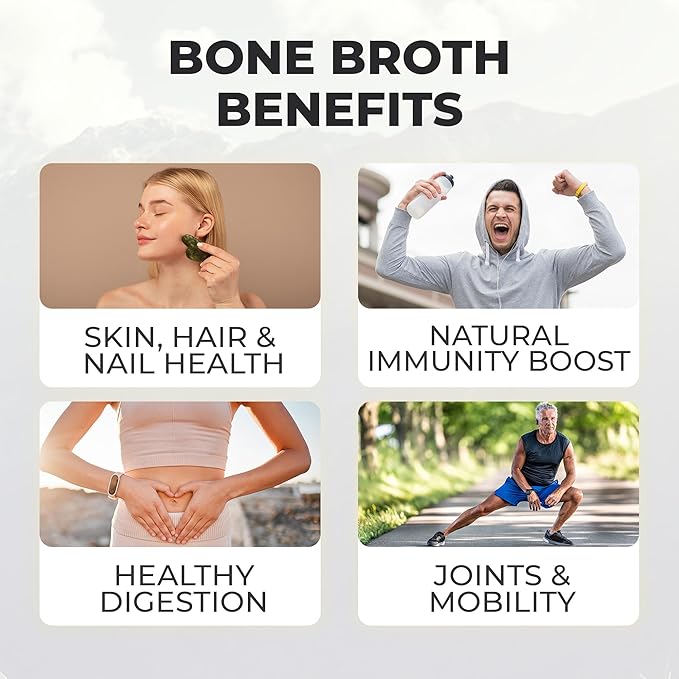 PaleoPro Bone Broth Collagen Protein Powder - Turmeric Root Grass-Fed Collagen Powder for Skin &amp Bones - Gluten Free No Sugar Soy Grains Net Carbs - Paleo &amp Keto Friendly 20 Servings Ancie
