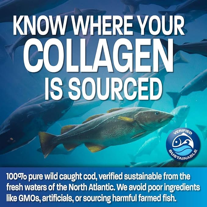 Bronson Marine Collagen Peptides Hydrolyzed Protein Powder 100% Wild Caught Nordic Cod + Selenium 200 Mcg for Immune System Thyroid Prostate and Heart Health