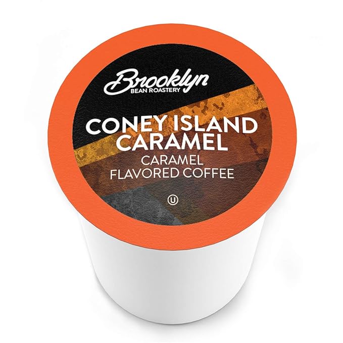 Brooklyn Beans Coney Island Caramel Gourmet Coffee Pods Compatible with 2.0 Keurig Coffee Pods Brewer 72 Count