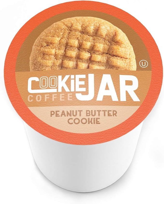 Cookie Jar Peanut Butter Flavored Coffee Pods for Keurig K Cup Brewers 40 Count – Delicious Peanut Butter Flavor in Every Cup Great for a Nutty Coffee Treat