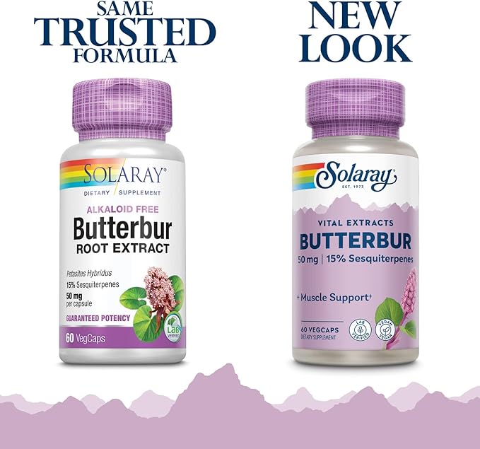 Solaray Butterbur Extract 50 mg 60 Veg caps (Pack of 2)
