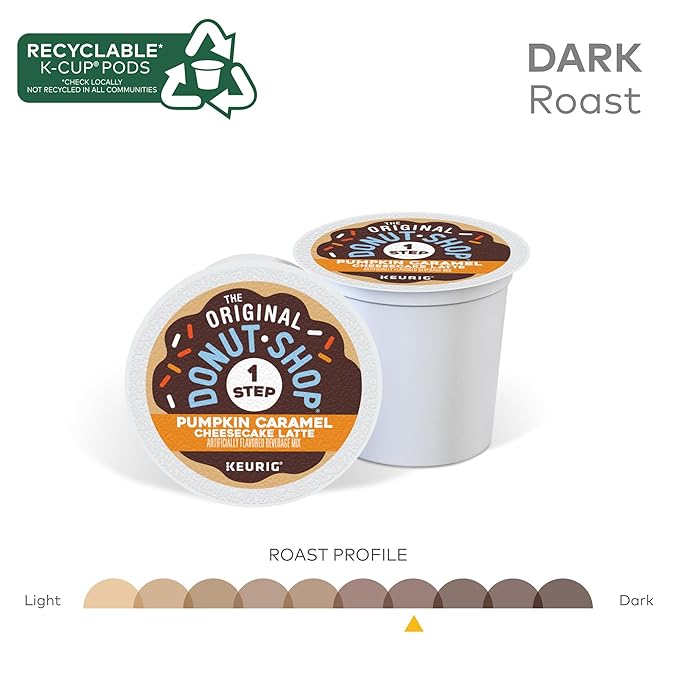The Original Donut Shop Pumpkin Caramel Cheesecake Latte Keurig Single Serve K-Cup Pods 60 Count