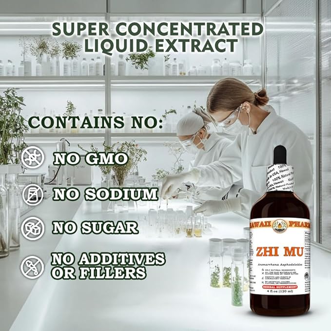 Zhi Mu (Anemarrhena Asphodeloides) Dry Root Tincture All Natural Vegan Pure Liquid Extract - 32 fl.oz