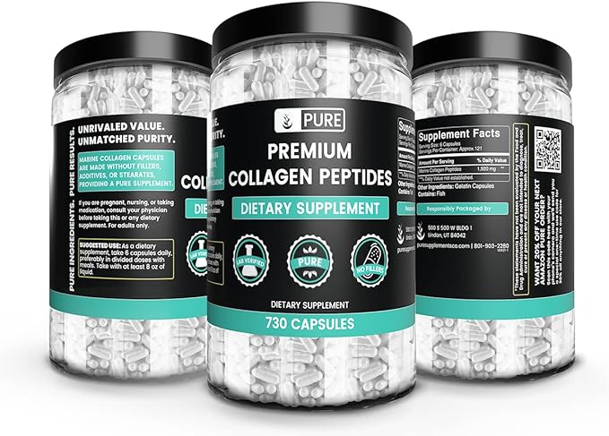 Pure Original Ingredients Collagen Peptides (730 Capsules) No Magnesium Or Rice Fillers Always Pure Lab Verified