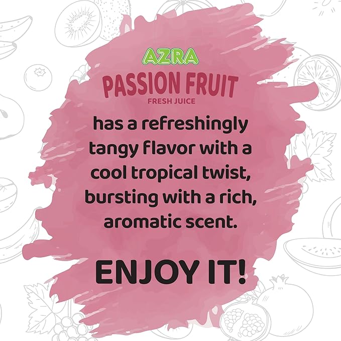 AZRA 100% Passion Fruit Juice 500 ml Can (Pack of 12) – Real Fruit Beverages with No Added Sugar – Healthy Drinks and Fresh Juice – Natural Passion Healthy Drink – 16.9 fl oz Cans