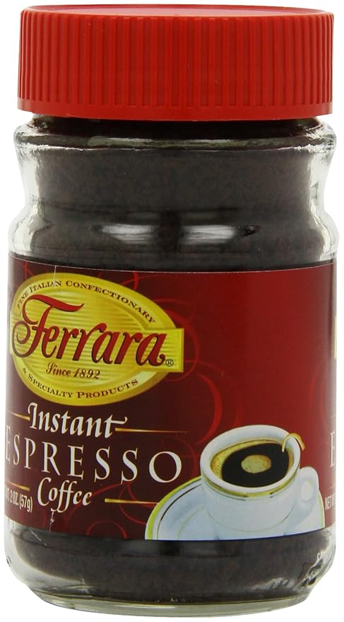 Ferrara Instant Espresso Coffee 2-Ounce Glass Jars (Pack of 6)