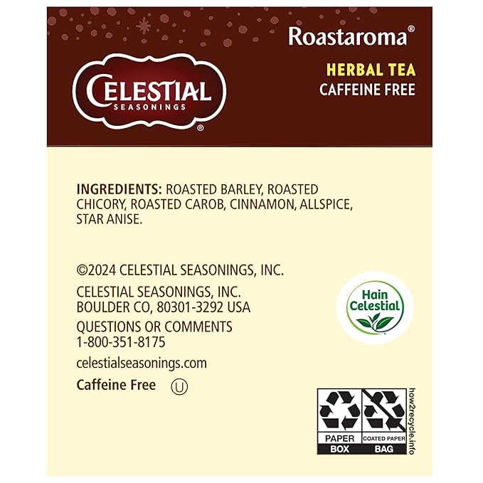 Celestial Seasonings Herbal Tea Roastaroma Caffeine Free 3.3 Ounce 20 Count (Pack of 6)